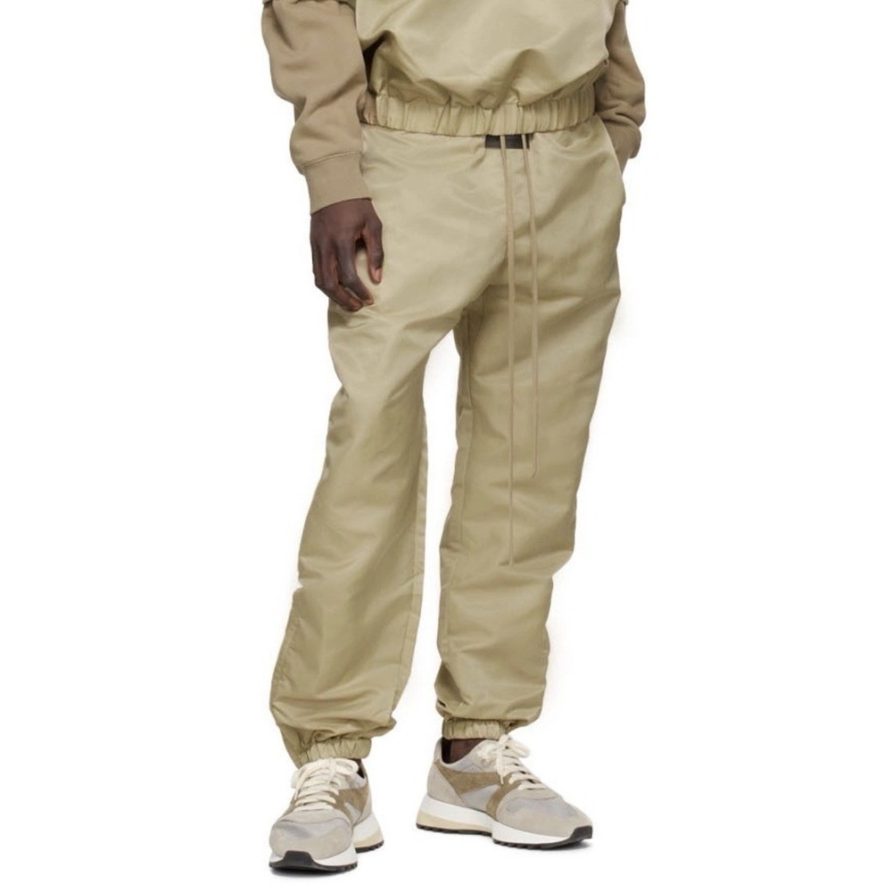 Fear Of God Essentials Nylon Track Pants Oak XS Men's Zip Cuff NWT